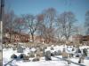 Copps Hill Burying Ground: Heute ein Friedhof, wurde dieser Hgel von den Englndern genutzt, um die Amerikaner auf dem gegenberliegenden Bunker Hill zu beschieen.