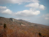 so schlngelt sich der Blue Ridge Parkway am Hang entlang