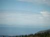 Blick vom Hurricane Ridge nach Norden. Im Dunst ist Victoria auf Vancouver Island zu erkennen.